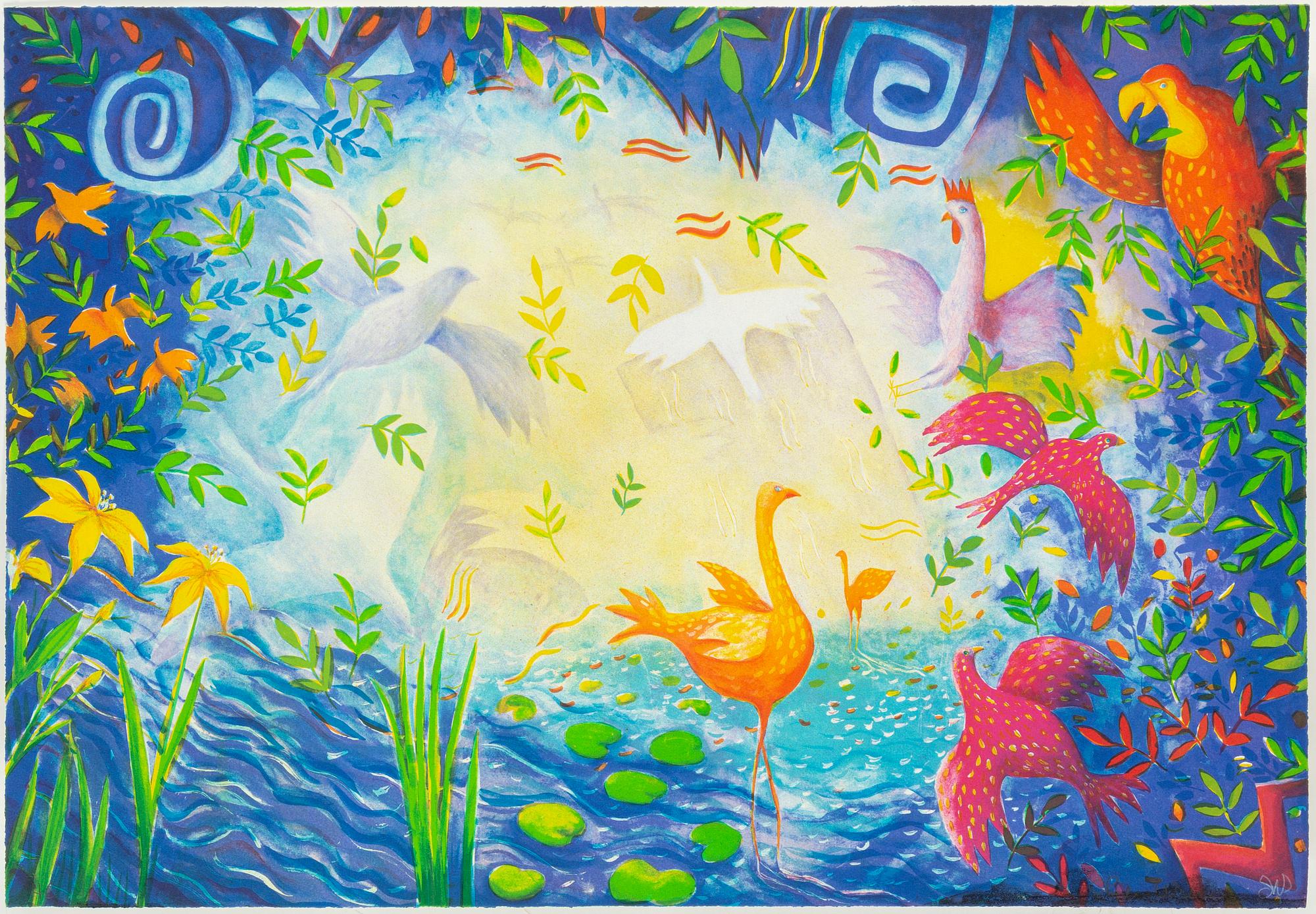 Stefan W Igelström, lithograph in colours, 3, signed HC.