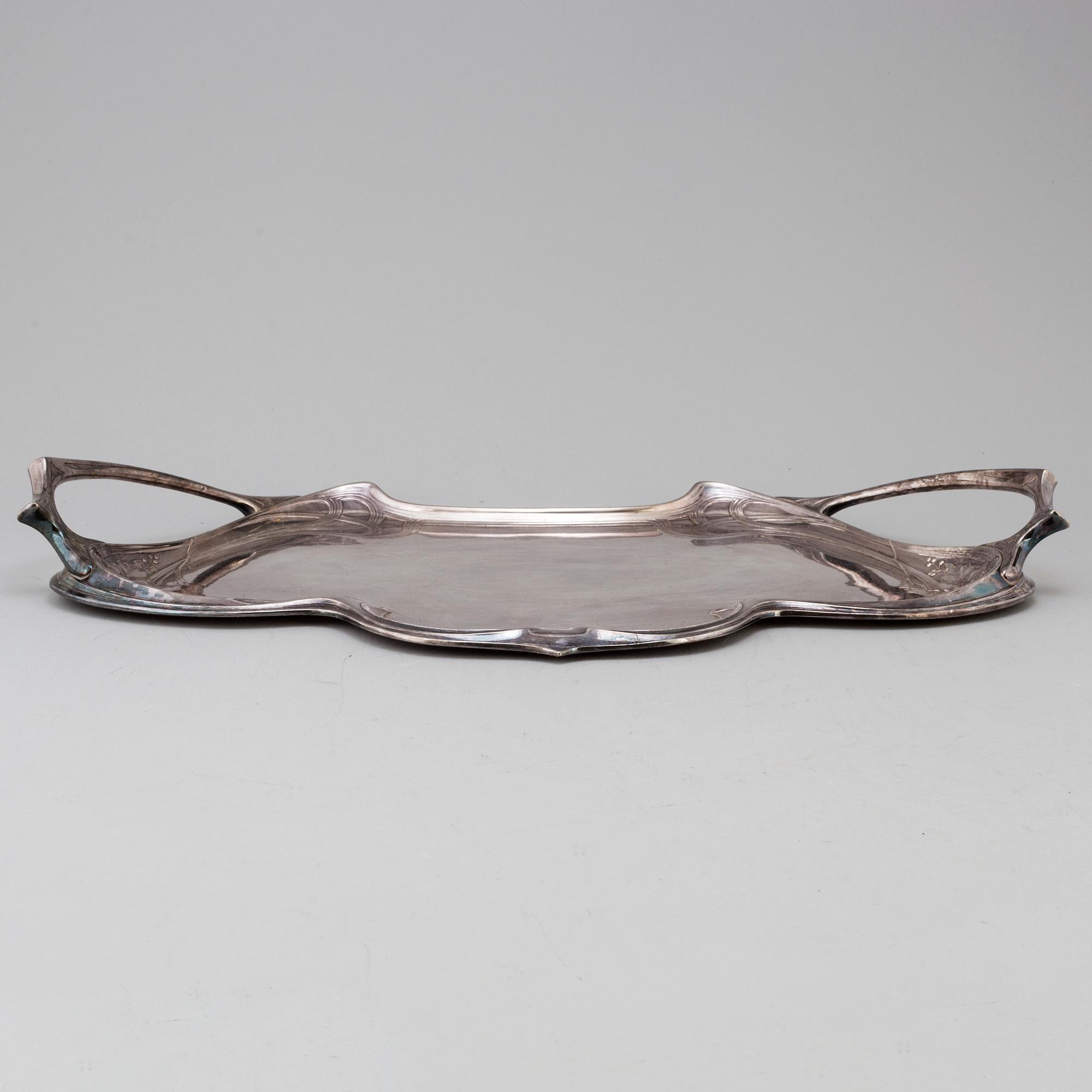 WÜRTTEMBERGISCHE METALLWARENFABRIK, an Art Nouveau silver plated tray, early 20th Century.