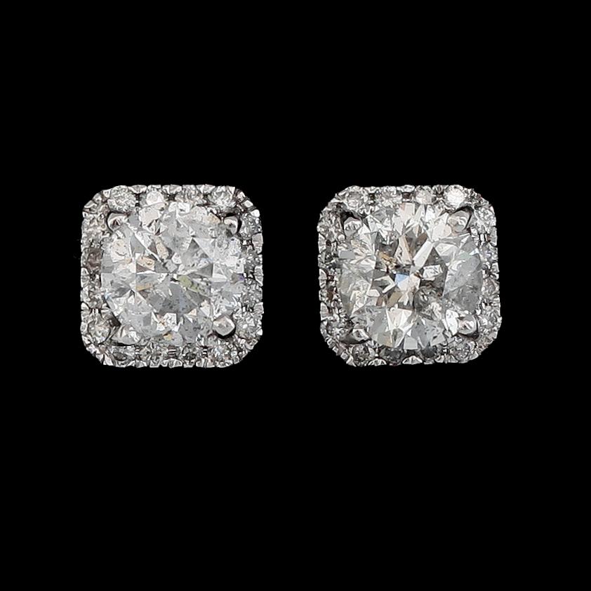ÖRHÄNGEN, 1 par, 18K vitguld, diamanter tot ca 1.63 ct.