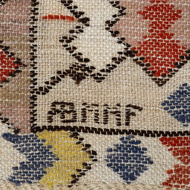 Märta Måås-Fjetterström, vävnad, "Papperslyktan", rölakan, ca 35 x 36 cm, signerad AB MMF.