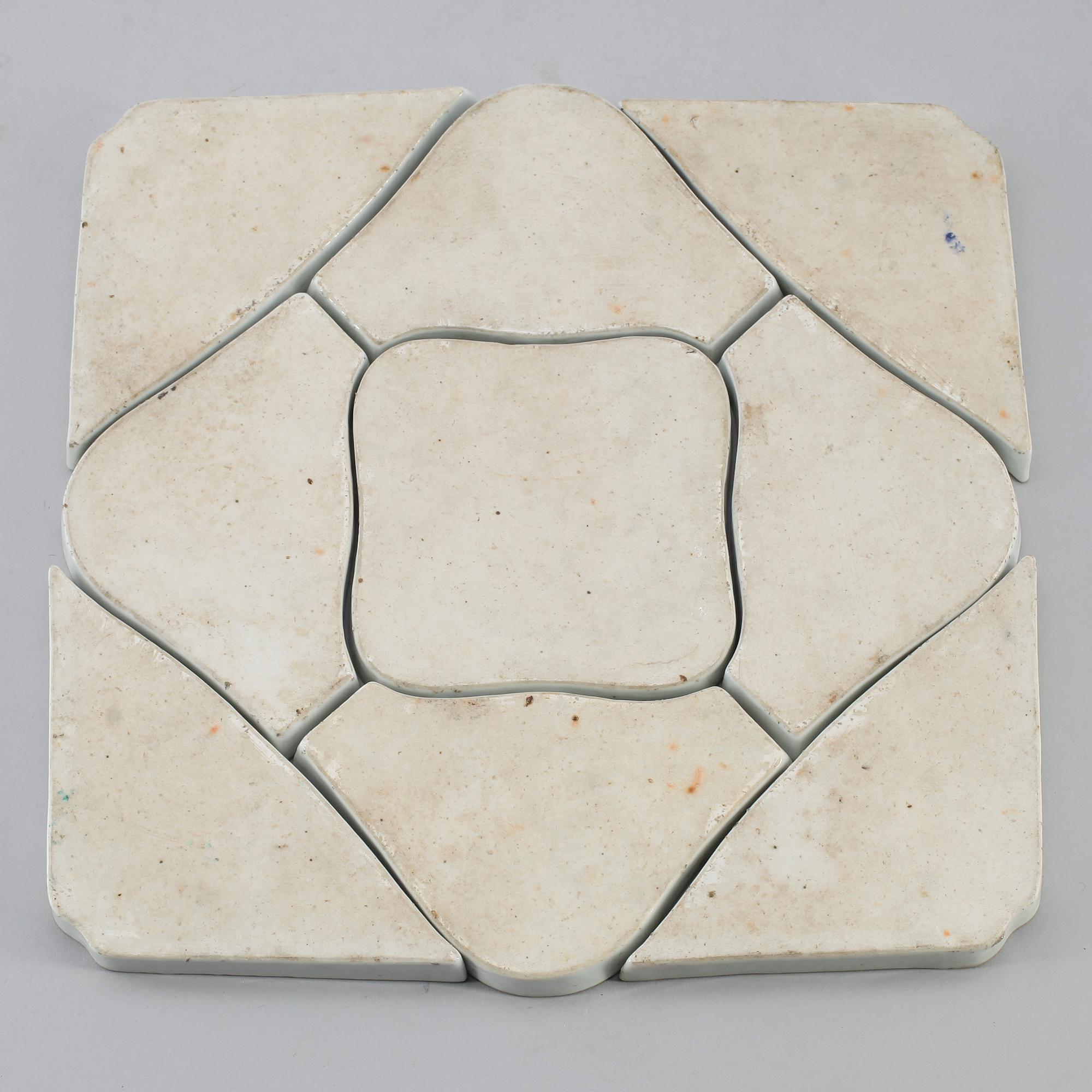 CABARET, 9 delar, porslin, Kina, sannolikt 1800-tal.