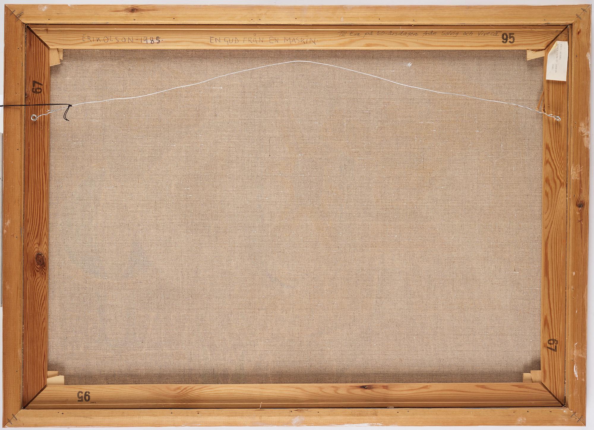 Erik Olson, oil on canvas, signed and dated 1937-85.