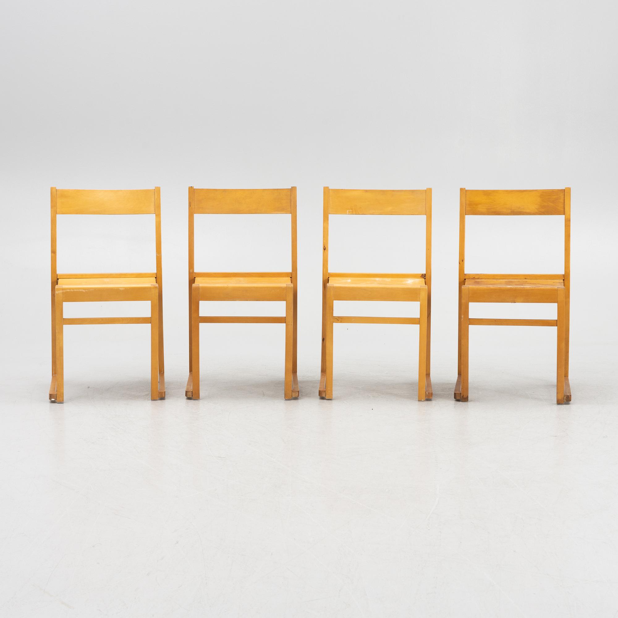 Sven Markelius, stolar, 4 st, "Orkesterstolen", 1900-talets mitt.