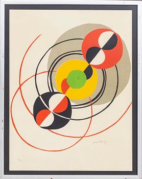 SONIA DELAUNAY, colour lithograph, signed and numbered 34/75.