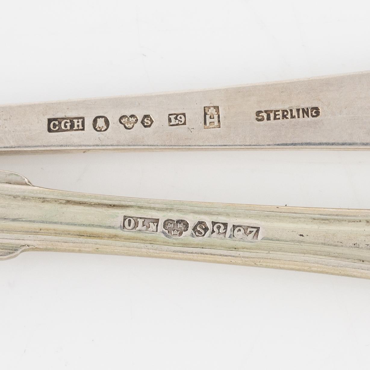 Bordsgafflar, 11 st, silver, Otto Larsson, Landskrona, 1917, Smörgåsgafflar, 12 st, silver, C.G.H. Stockholm, 1956-61.