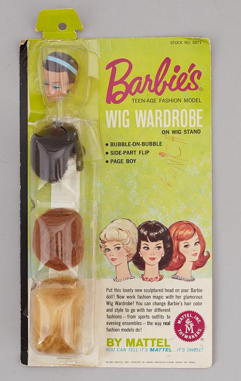 BARBIEDOCKOR, 2 st med tillbehör, Matell 1960-tal.