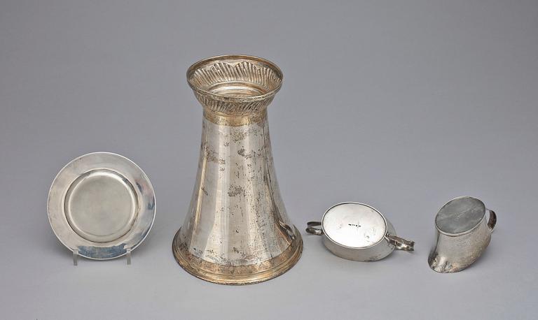 PARTI SILVER, 4 delar, bl.a KG Markströms Guldsmeds AB, 1938. Tot vikt ca 645.