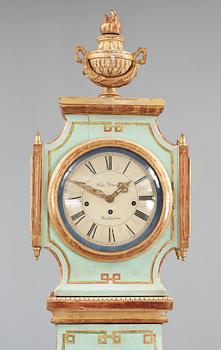 A Gustavian 18th century four tunes longcase clock by N. Berg, master 1751.