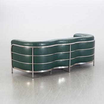 An "Onda" leather sofa by JONATHAN DE PAS, DONATO D. URBINO & PAOLO LOMAZOTTI for Zanotta, designed in 1985.
