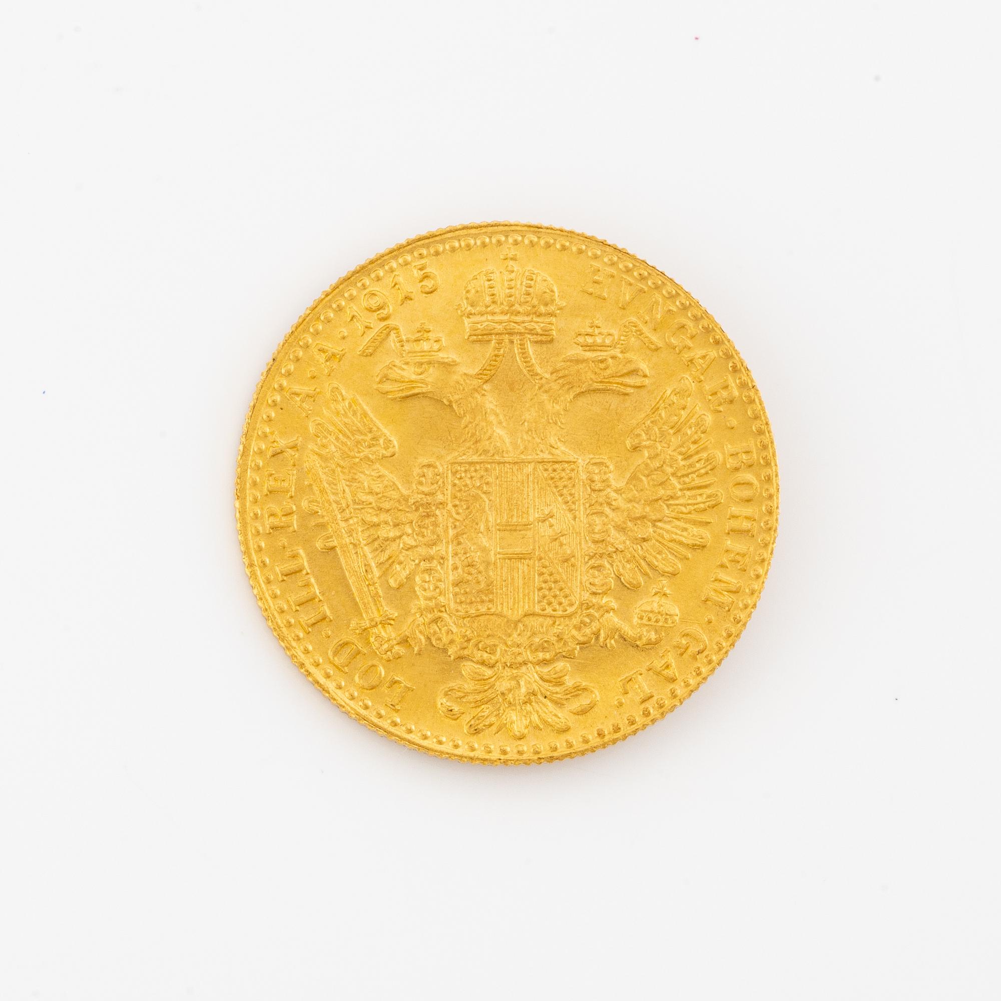 Gold coin, Austria-Hungary, 1 Ducat, 1915.