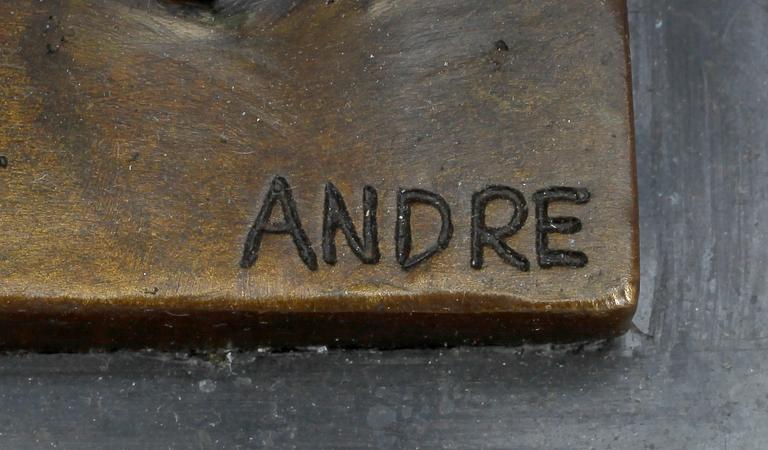 SKULPTUR, patinerad brons, bär signatur Andre.