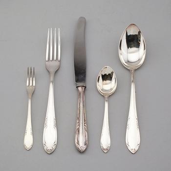 BESTICK, 36 delar, silver, CG Hallberg, Stockholm, 1900-talets mitt.