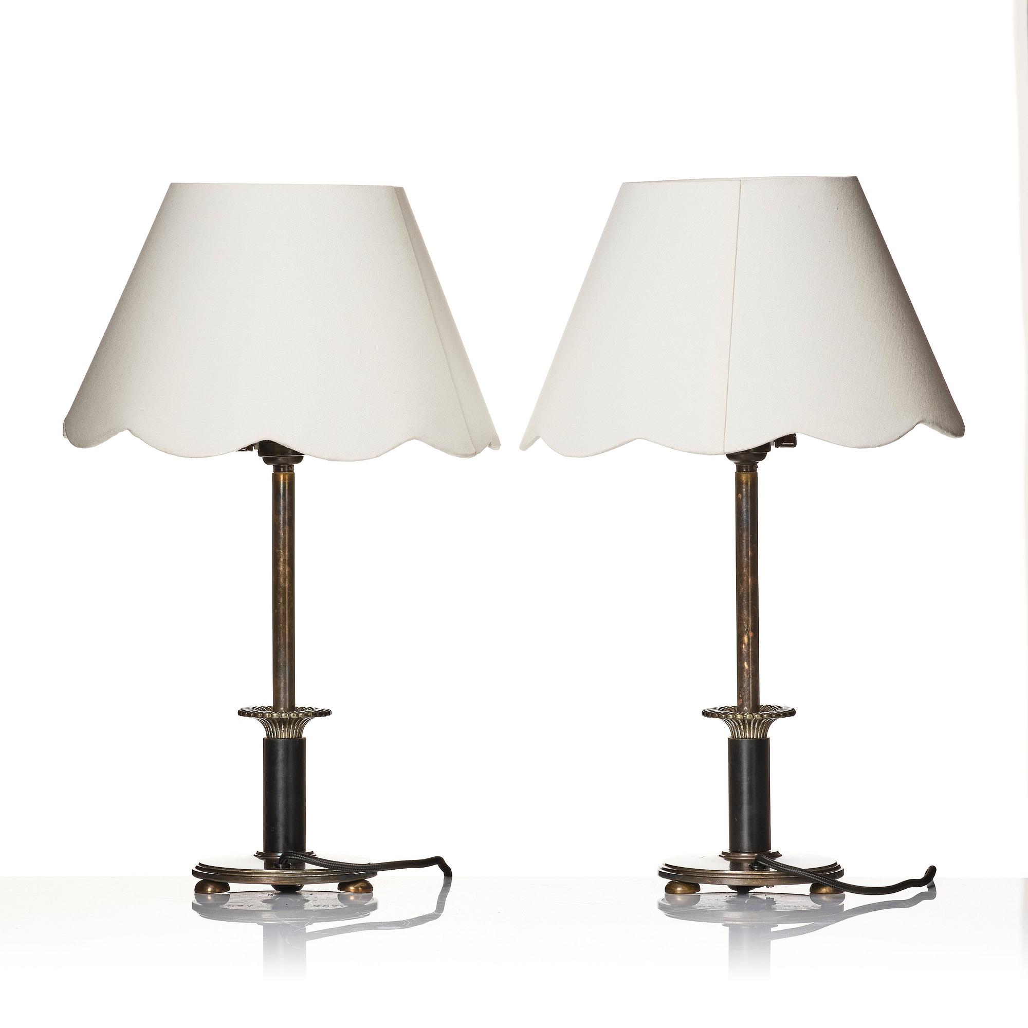 Erik Tidstrand, a pair of table lamps, model "28481", Nordiska Kompaniet, 1930s.