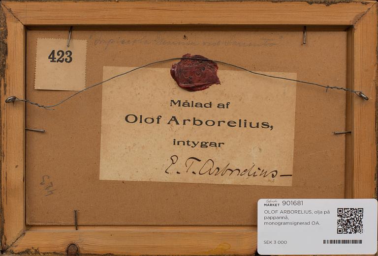 OLOF ARBORELIUS, oil on cardboard panel, signed OA.