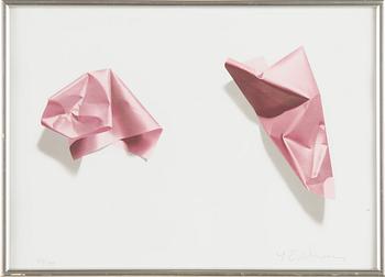 Yrjö Edelmann, Composition with pink paper.