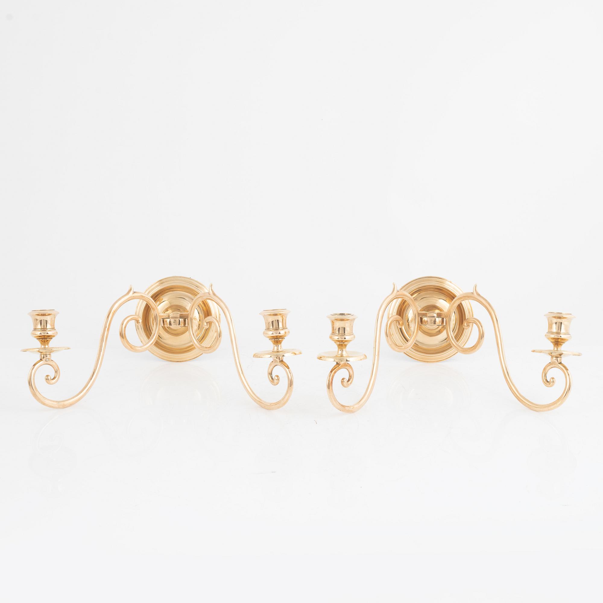 Väggljusstakar, ett par, Gusum, 1900-talets första hälft.