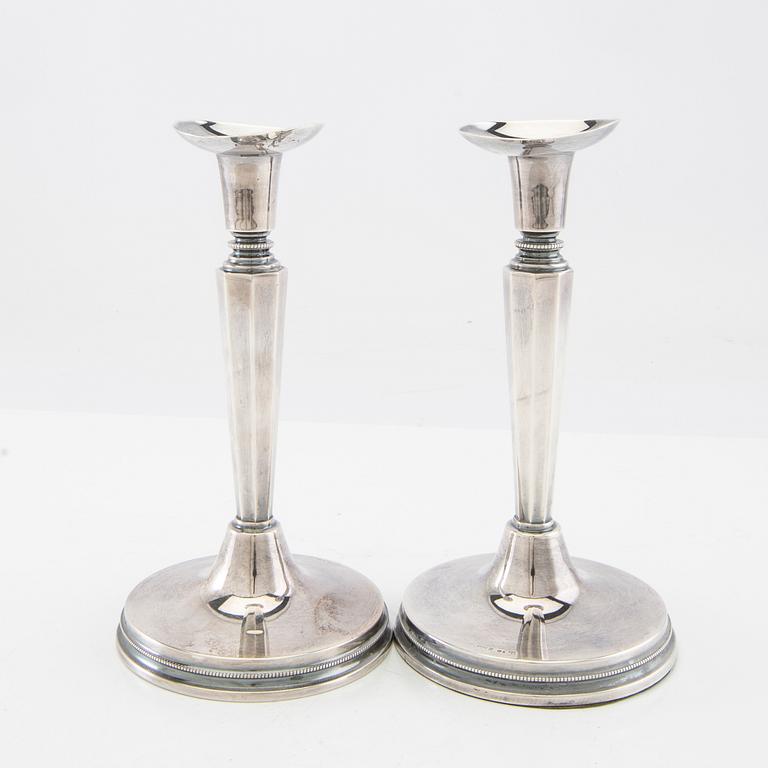 Eric Löfman, candlesticks a pair silver MGAB Uppsala 1965.