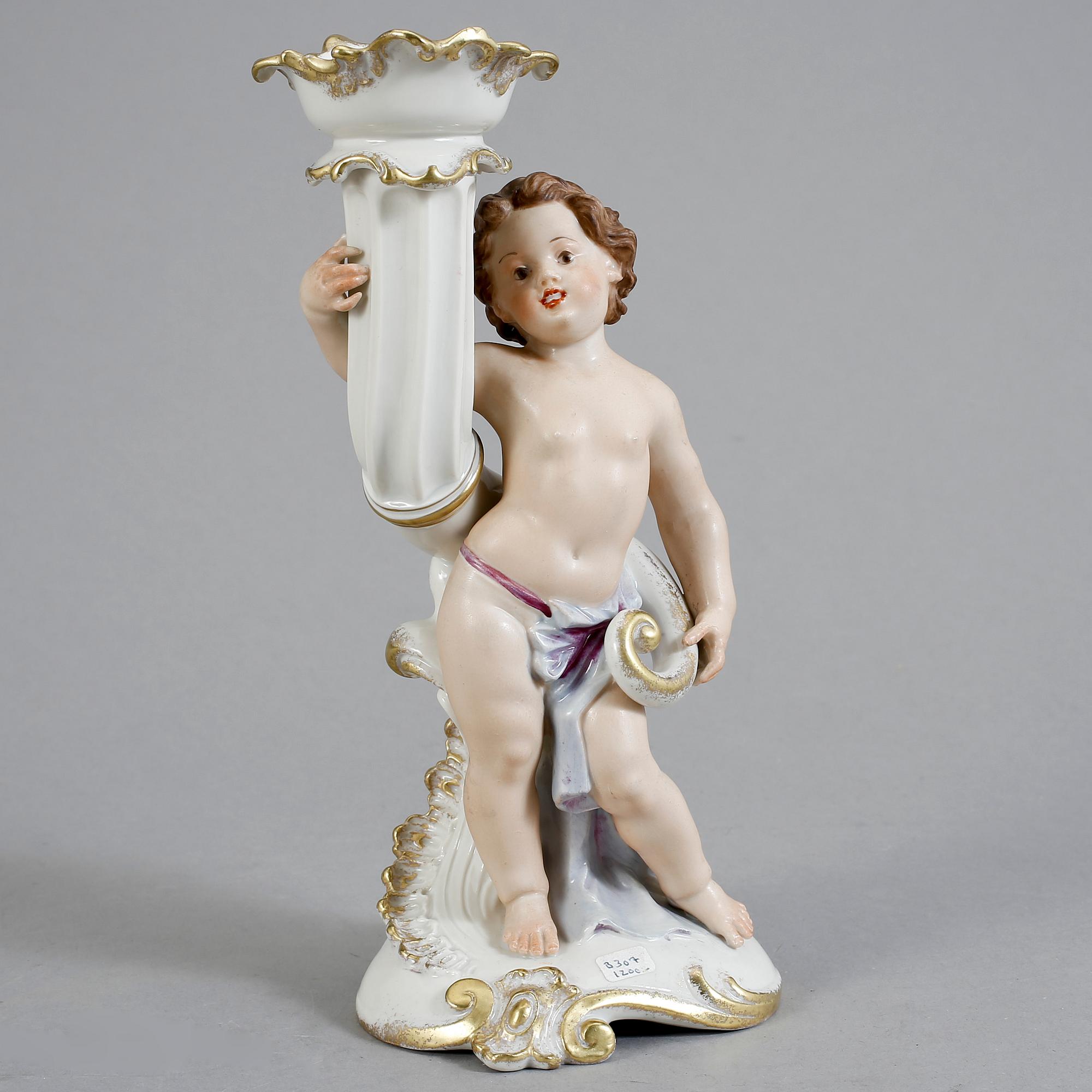 FIGURIN/LJUSSTAKE, porslin, Th. Kärner, Eschenbach.