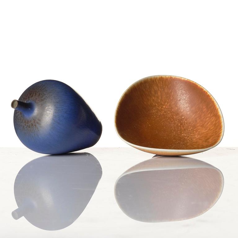 Berndt Friberg, a miniature stoneware vase and bowl, Gustavsberg Studio 1964-65.