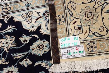 A part silk Nain rug, 9LA, c. 292 x 190 cm.
