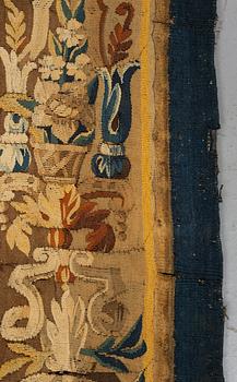 Vävd tapet, "Verdure", gobelängteknik, "entre-fenêtre", ca 314 x 109, cm, Aubusson omkring 1700-1700-talets förra hälft.