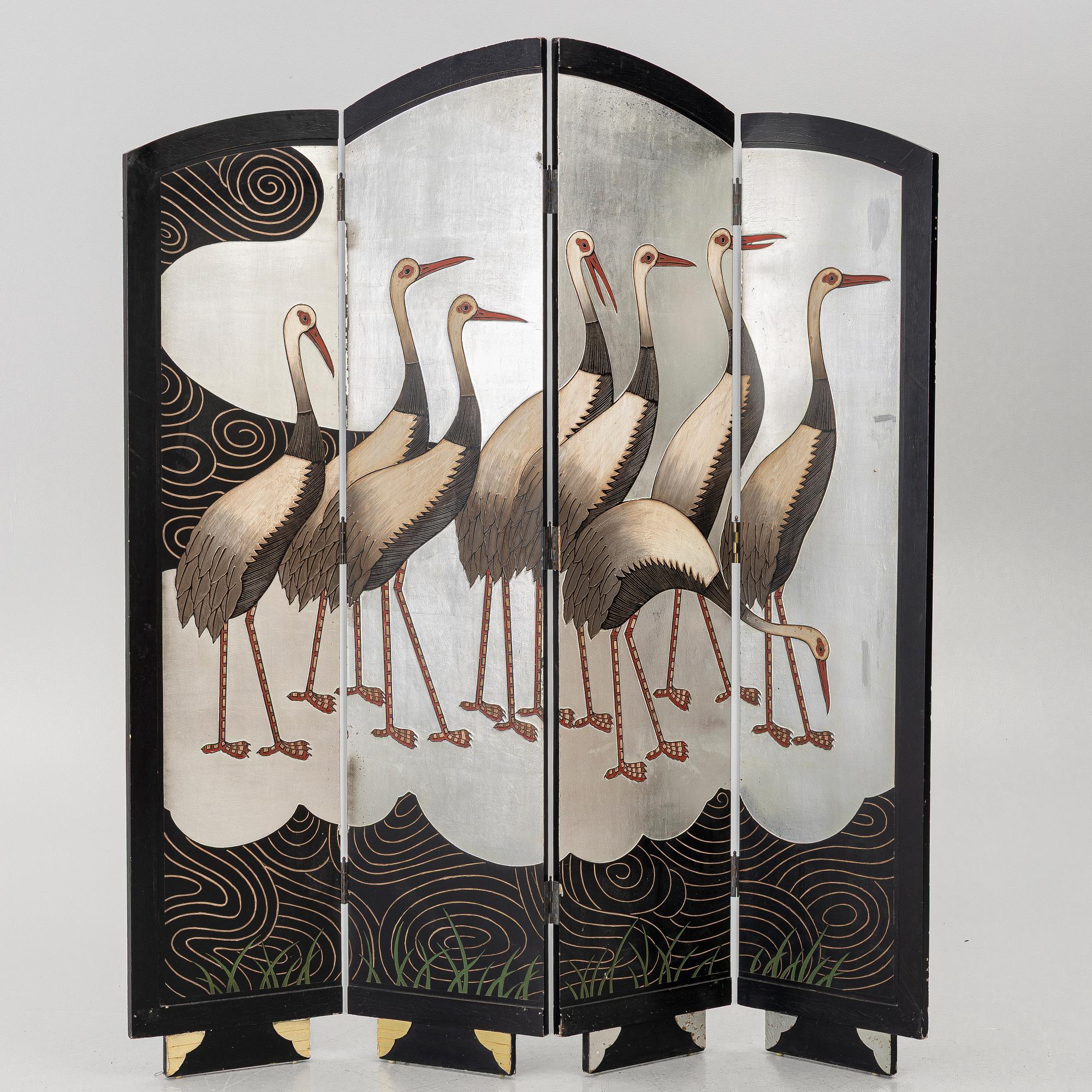 A four-panel folding screen, second half of the 20th Century.