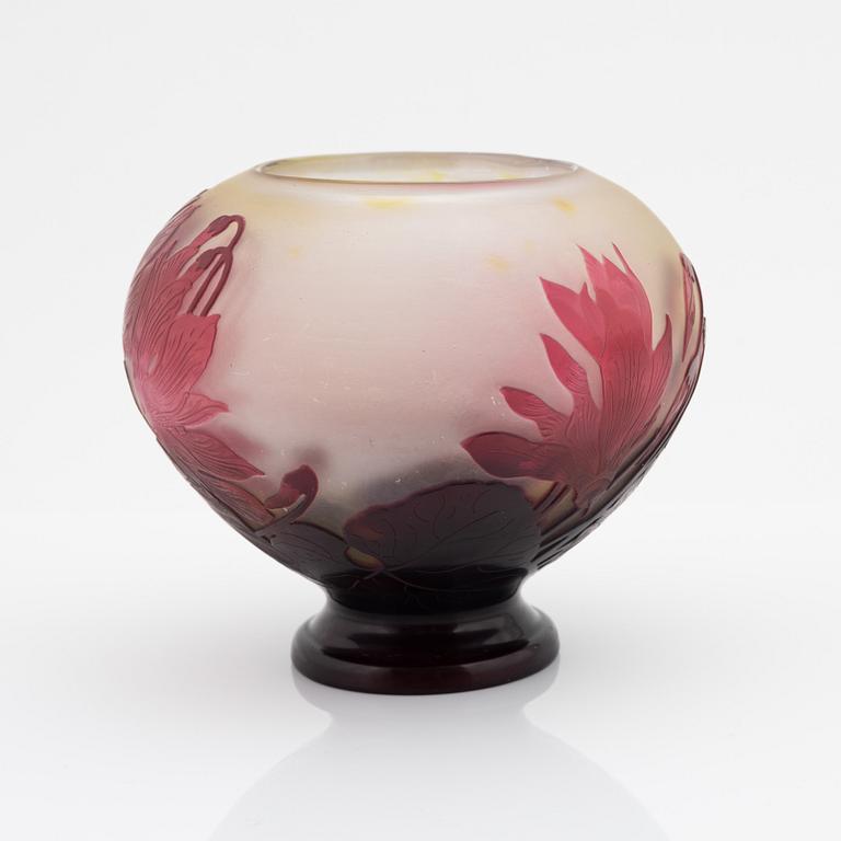 Emile Gallé, an Art Nouveau cameo glass vase, Nancy, France.