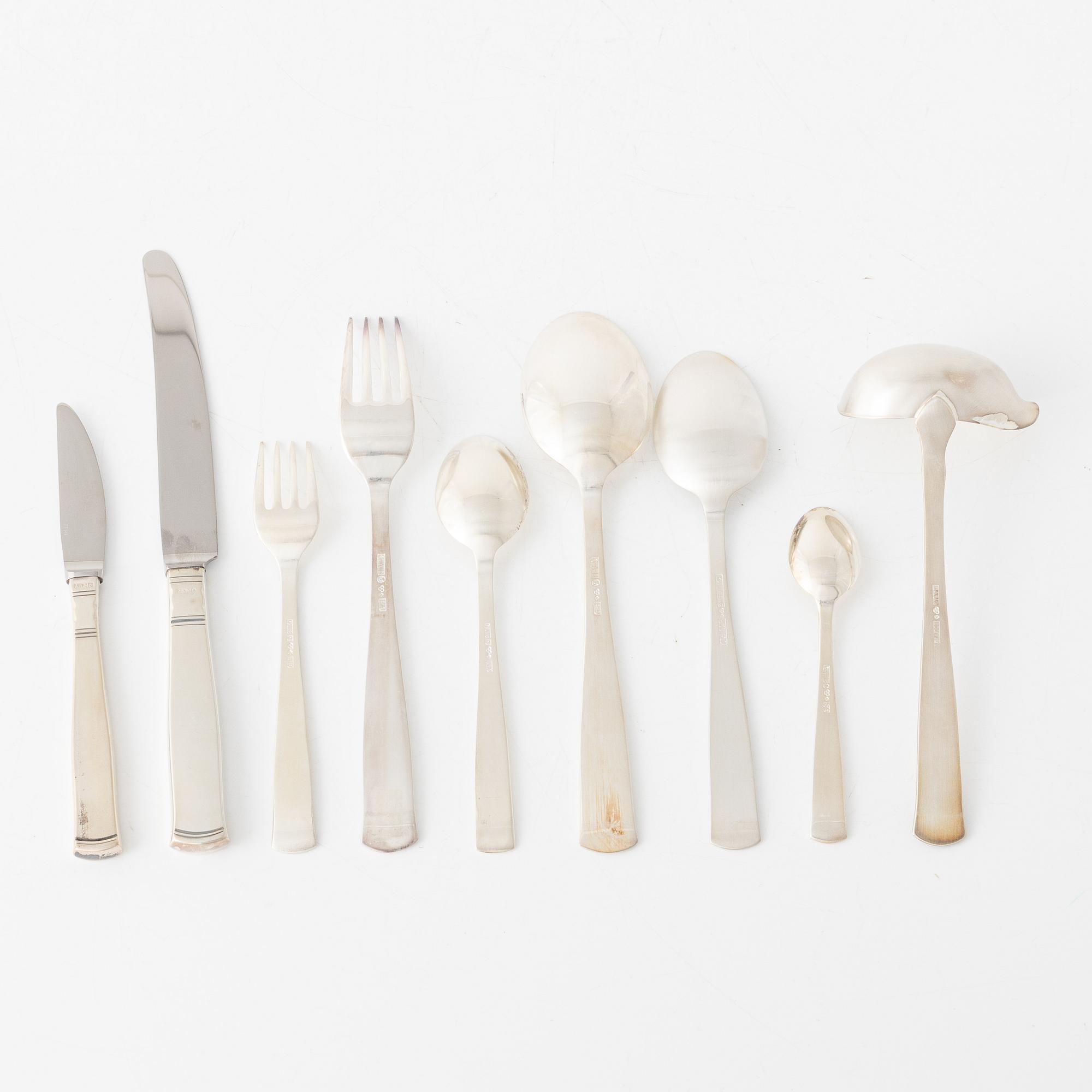 Jacob Ängman, bestickuppsättning, 96 delar "Rosenholm", GAB, bl.a. Stockholm 1968.