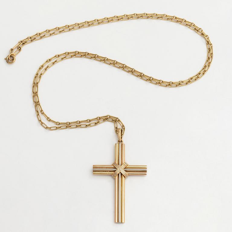 Cartier, kaulaketju riipuksella, risti "Trinity", 18K kolmiväri kulta.