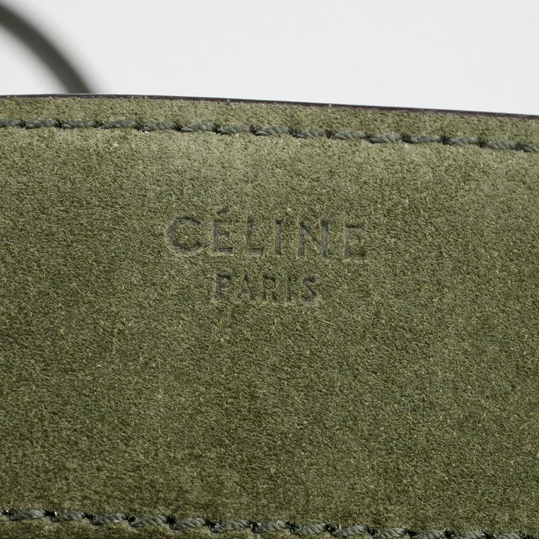 CÉLINE, a green suede bag, "Luggage Phantom".