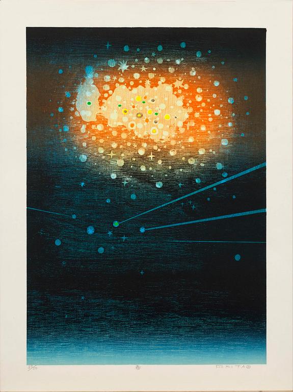 FUMIAKI FUKITA, a set of four wood cut in colour signed and numbered 31/50.