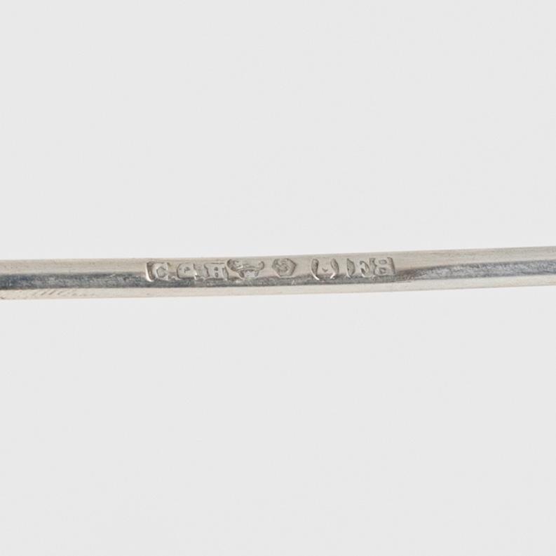 CG Hallberg, cocktailpinnar, 12 st, silver, Stockholm 1932-35.