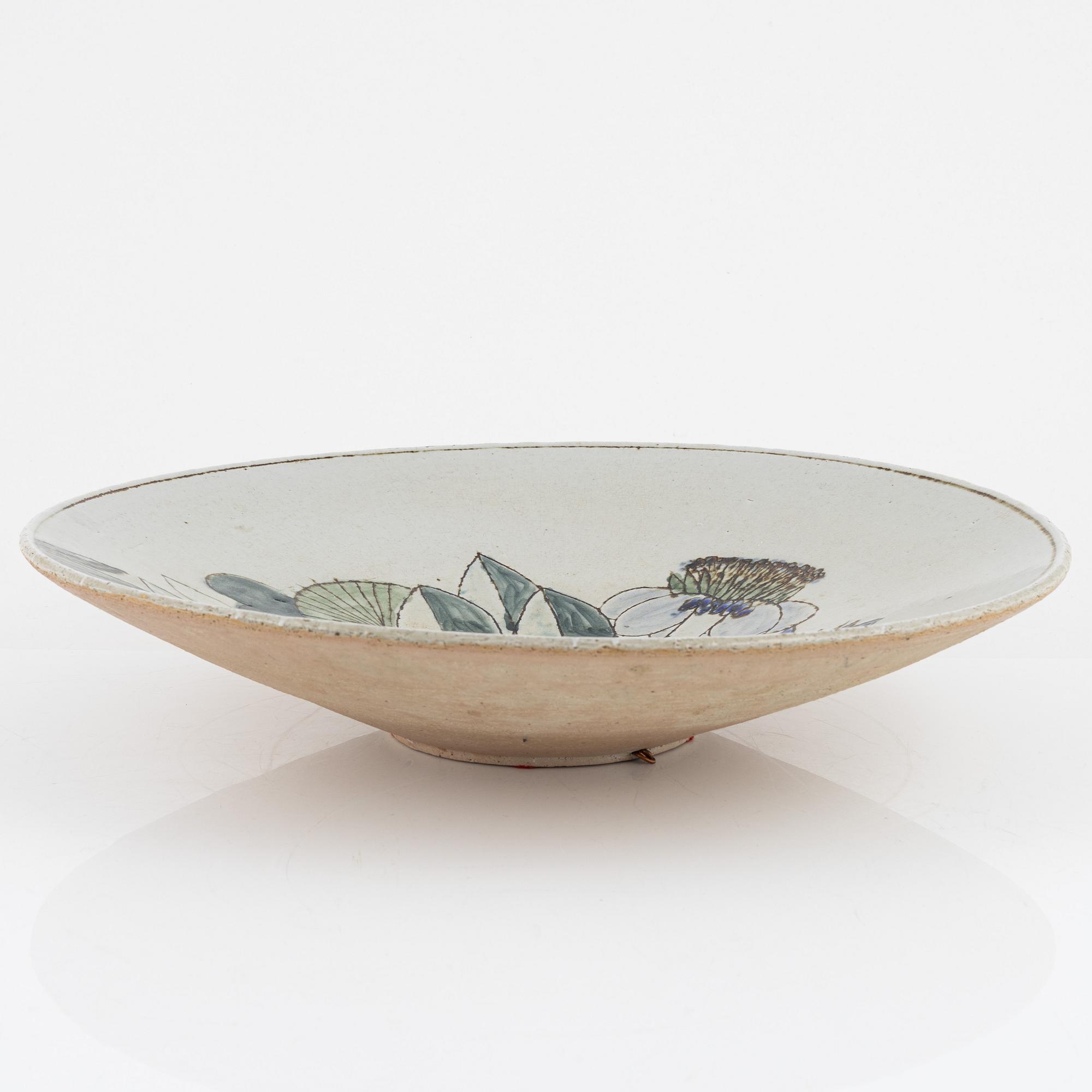 Lisa Larson, skålfat, stengods, signerat, unikt, Gustavsberg Studio 1978.