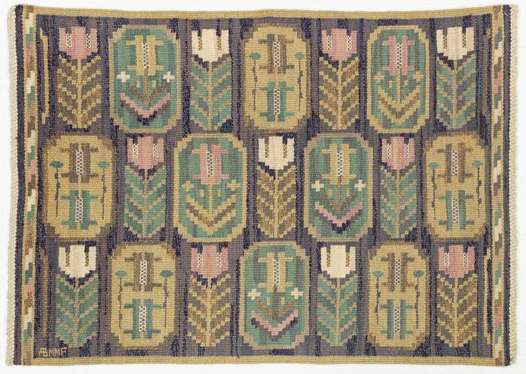 Märta Måås-Fjetterström, vävnad, "Medaljongerna", rölakan, ca 85 x 52 cm, signerad AB MMF.