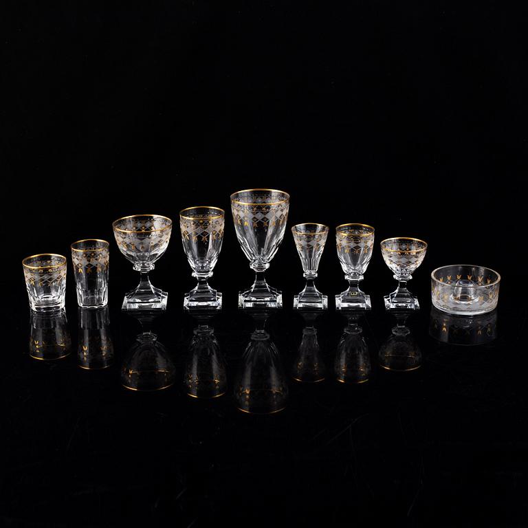 An extensive Kosta Junior glass service, 20th Century. (124 pieces).