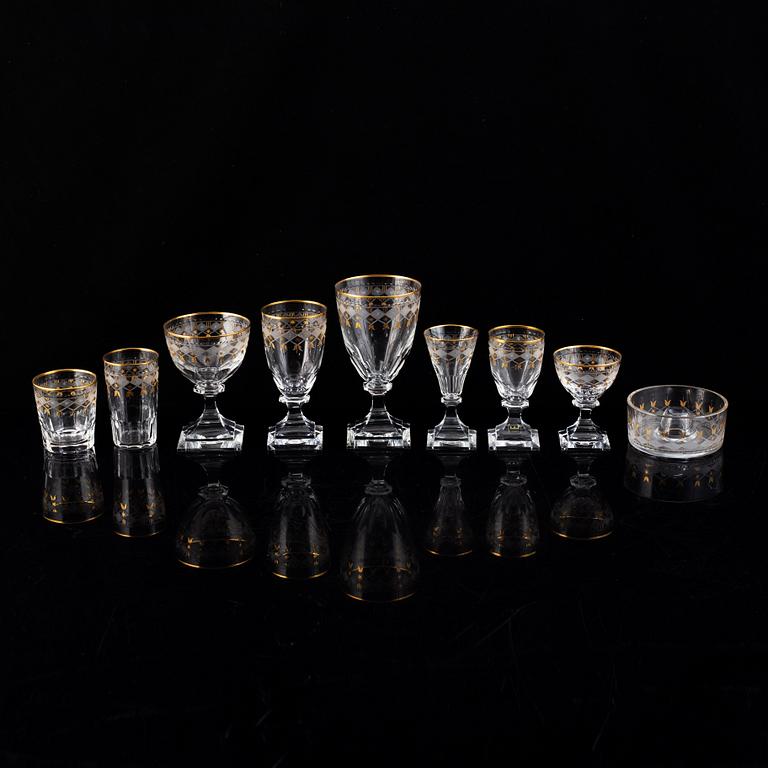 An extensive Kosta Junior glass service, 20th Century. (124 pieces).