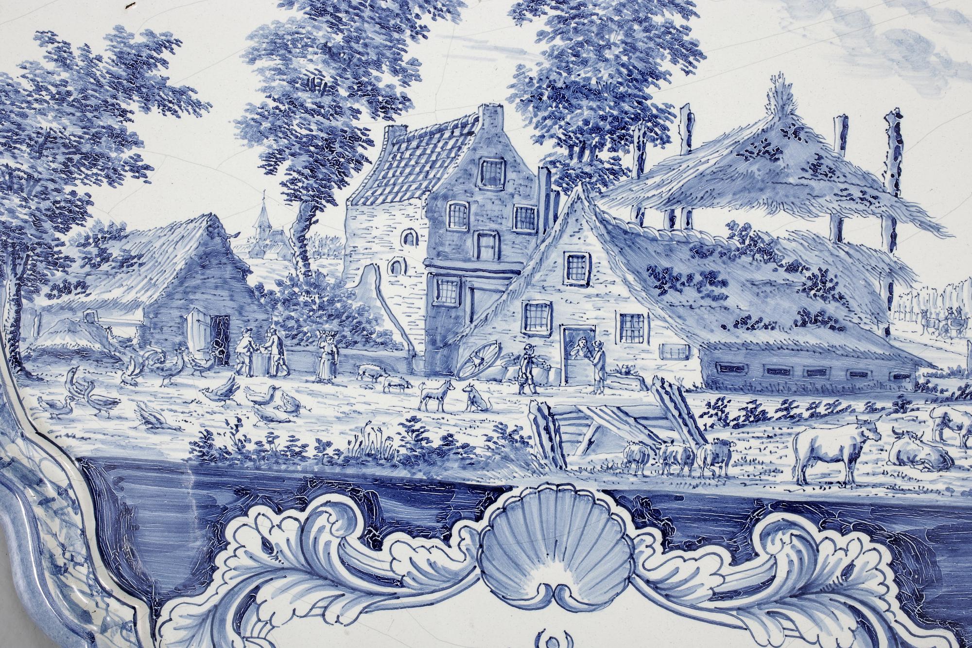 PLAKETTER, två stycken, fajans, Holland, 1800-tal.