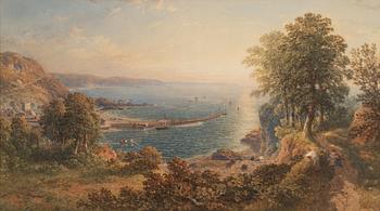 Samuel Cook, We over Italian fishing port at sunset.