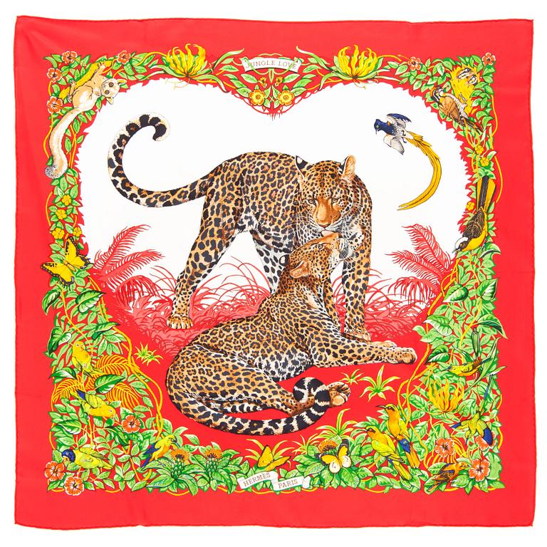 HERMÈS, a silk scarf, "Jungle love".
