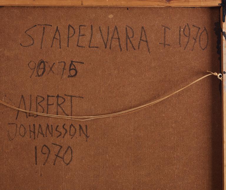 Albert Johansson, blandteknik och assemblage. Signerad och daterad 1970 a tergo.