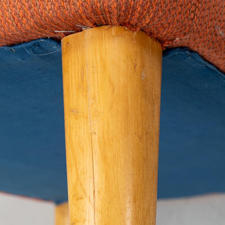 Carl Malmsten, a "Husmor" armchair with a "Farmor" ottoman, Sweden.