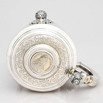 Niclas Warneck, dryckeskanna, silver, Karlstad 1736. Barock.