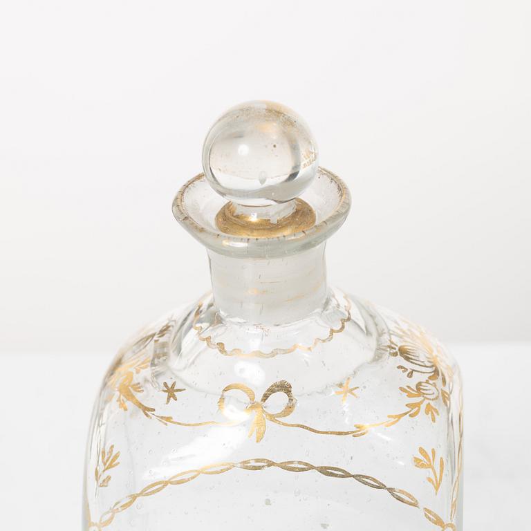 Six glass items, 18th-19th Century.