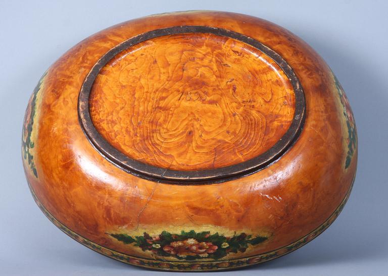 SKÅL, trä, allmoge, märkt 1893.