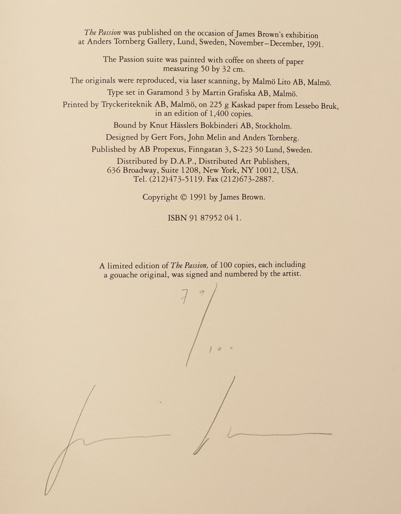 James Brown, book signed and numbered 79/100 including an original gouache.