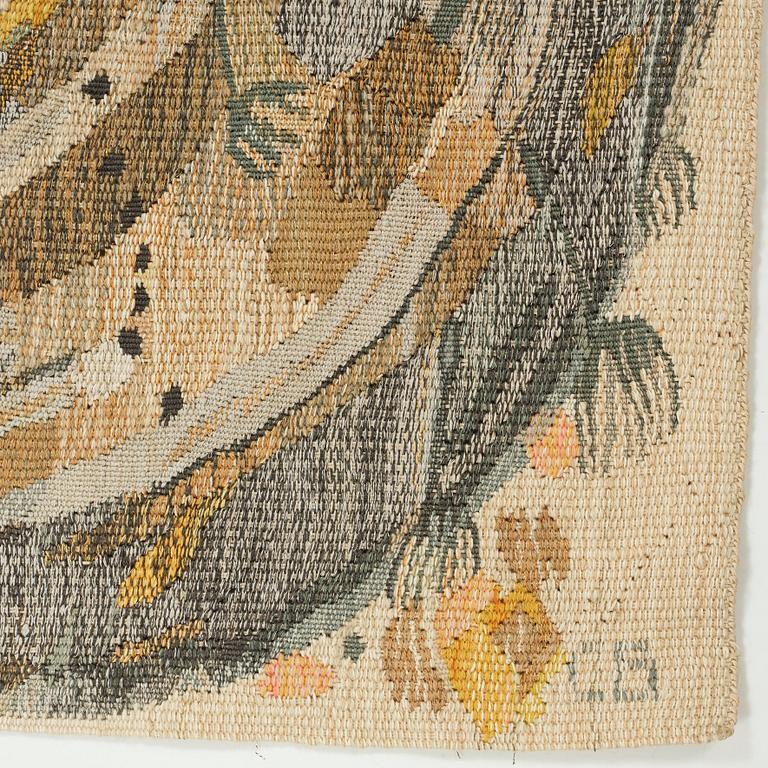 Chris Berglund, A TAPESTRY, "Maskrosboll", a tapestry variant, ca 89 x 90 cm, signed AB MMF CB.