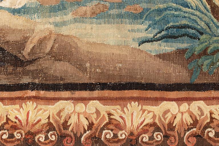 A tapestry "A Pastoral scene", tapestry weave, ca 275,5-278,5 x 407 cm, Aubusson, France, 18th century.