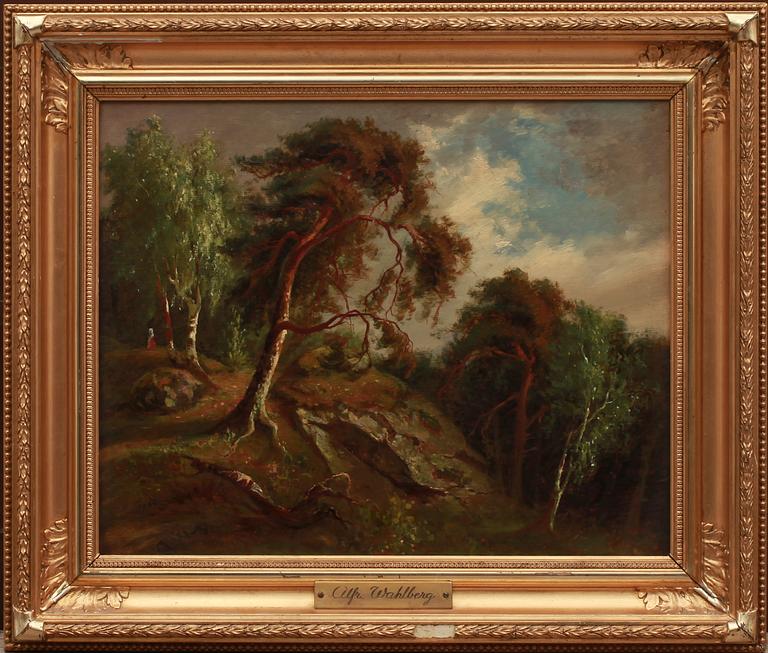 ALFRED WAHLBERG, olja på duk, monogramsign.