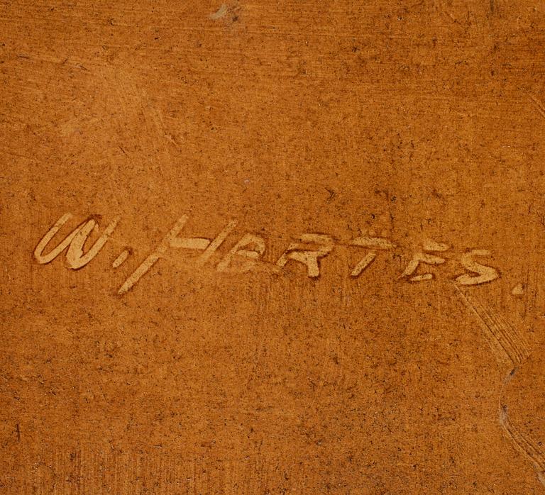 WILHELM HARTES, olja på papper, signerad.