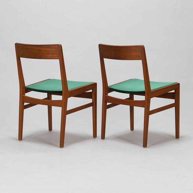 A dining table and four chairs from Ulferts in Tibro,  Sweden, around the mid 20th century.